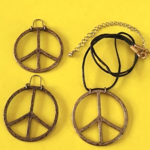 Peace symbol necklace/earrings #240